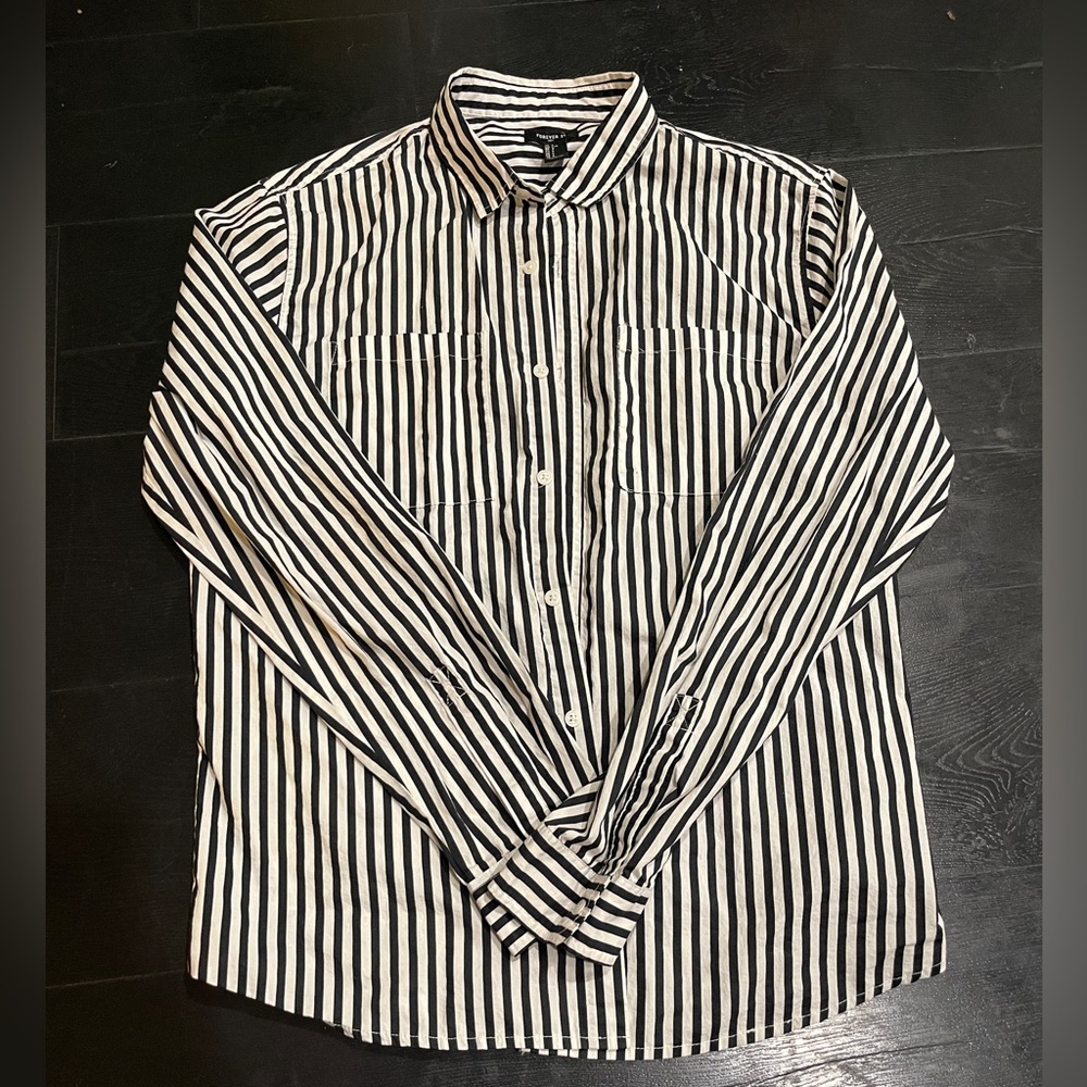 FOREVER21 Striped Button Down Shirt